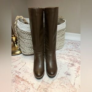 SOUL NATURALIZER ADRIAN WEDGE TALL BOOTS, TOFFEE BROWN 7M